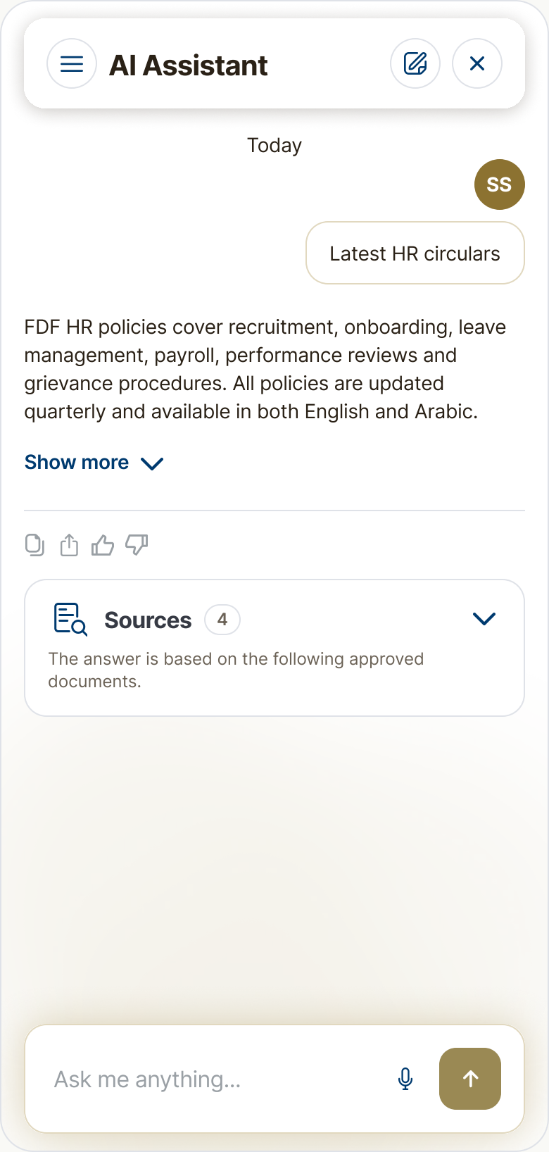 English · Answer & source documents