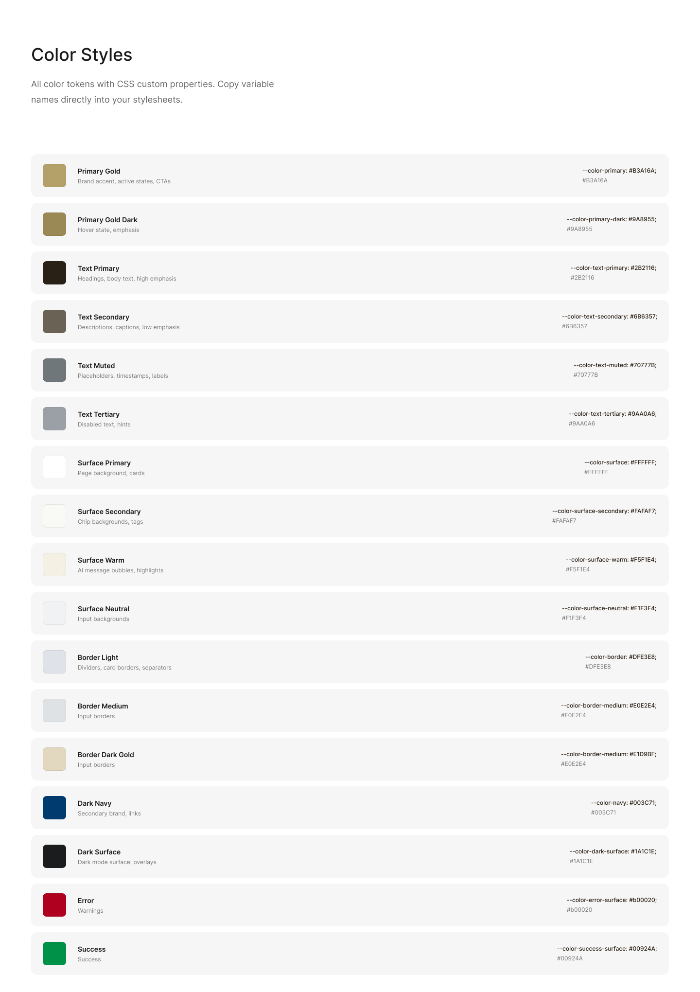 Color styles · Original documentation