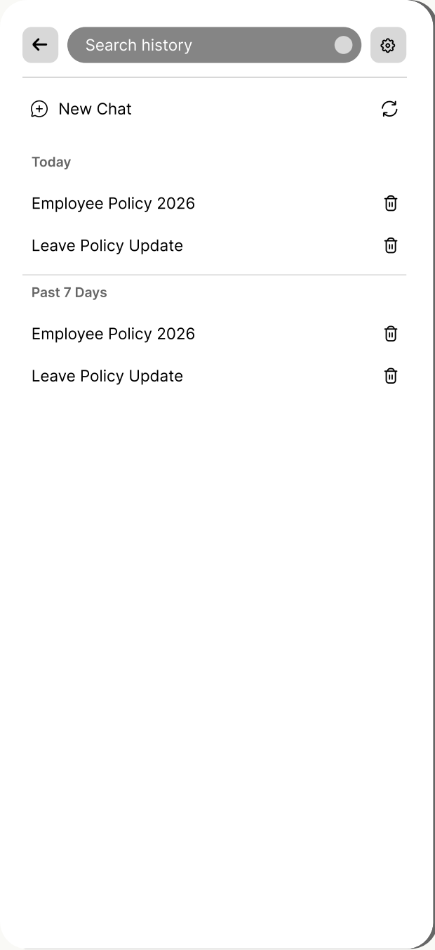 Search history wireframe
